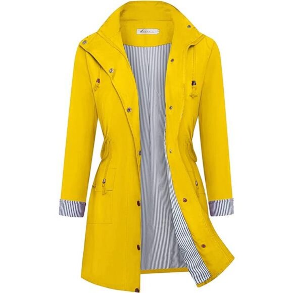 Rain Jacket Women Windbreaker Striped Climbing Raincoats Waterproof Lightweight